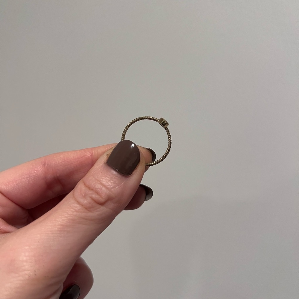 NWT Diamonique Gold Teardrop Bezel Diamond Ring - Picture 5 of 7